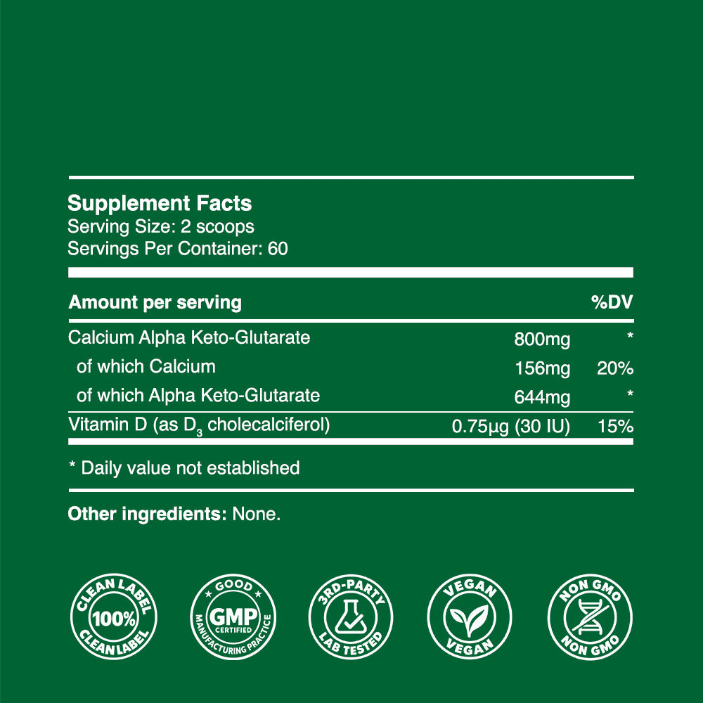 CaAKG Powder 48g (60 servings, >99% concentration)