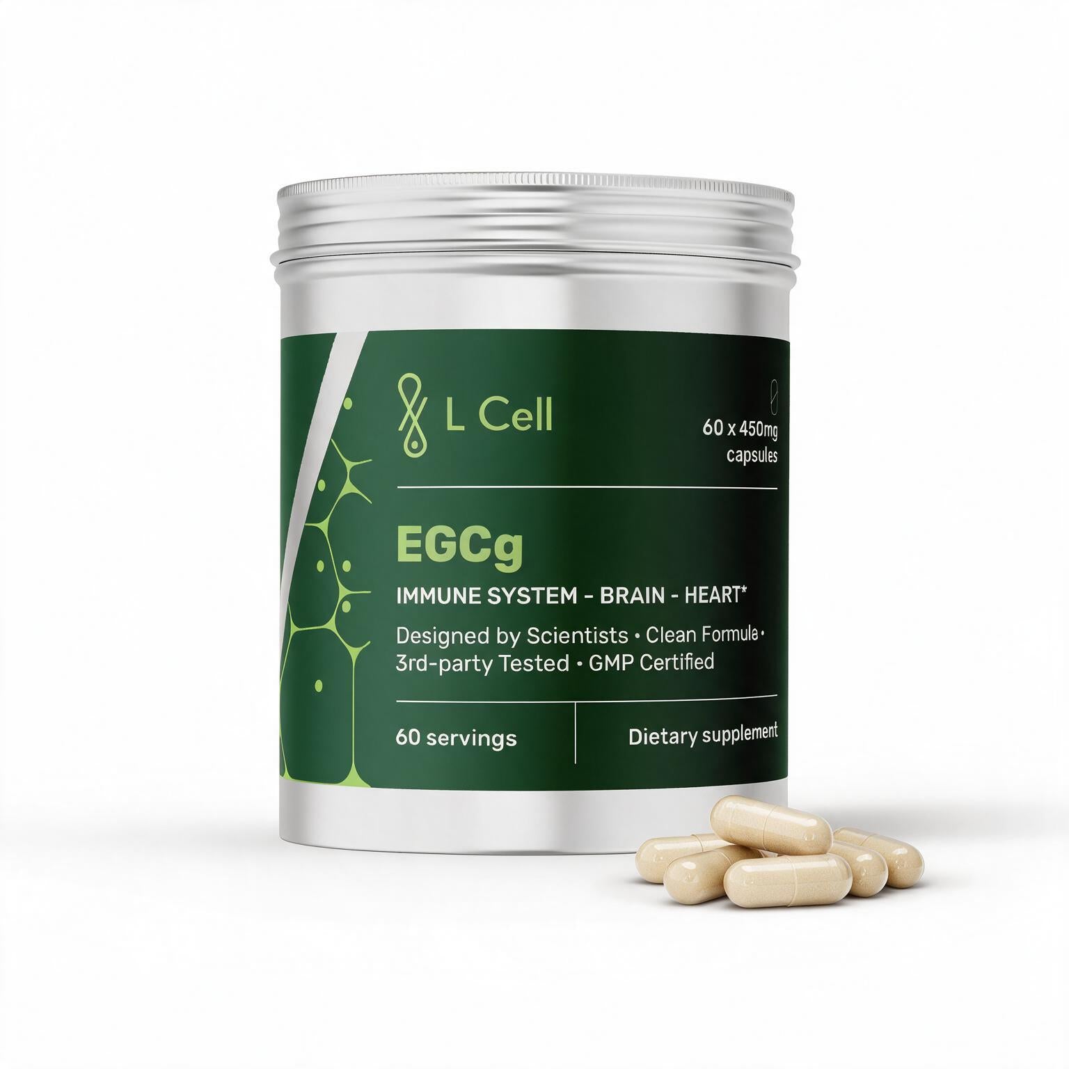EGCg Capsules 450mg (60 servings, 60 caps)