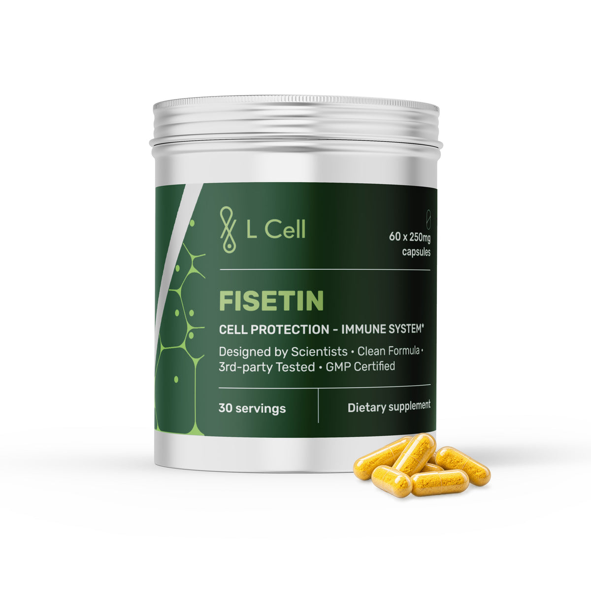 Fisetin Capsules 250mg (30 servings, 60 caps)
