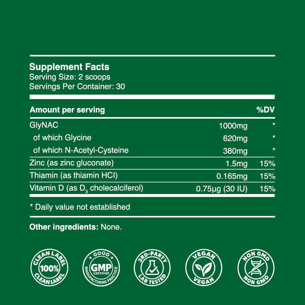 GlyNAC Powder 30g (30 servings, >99% concentration)