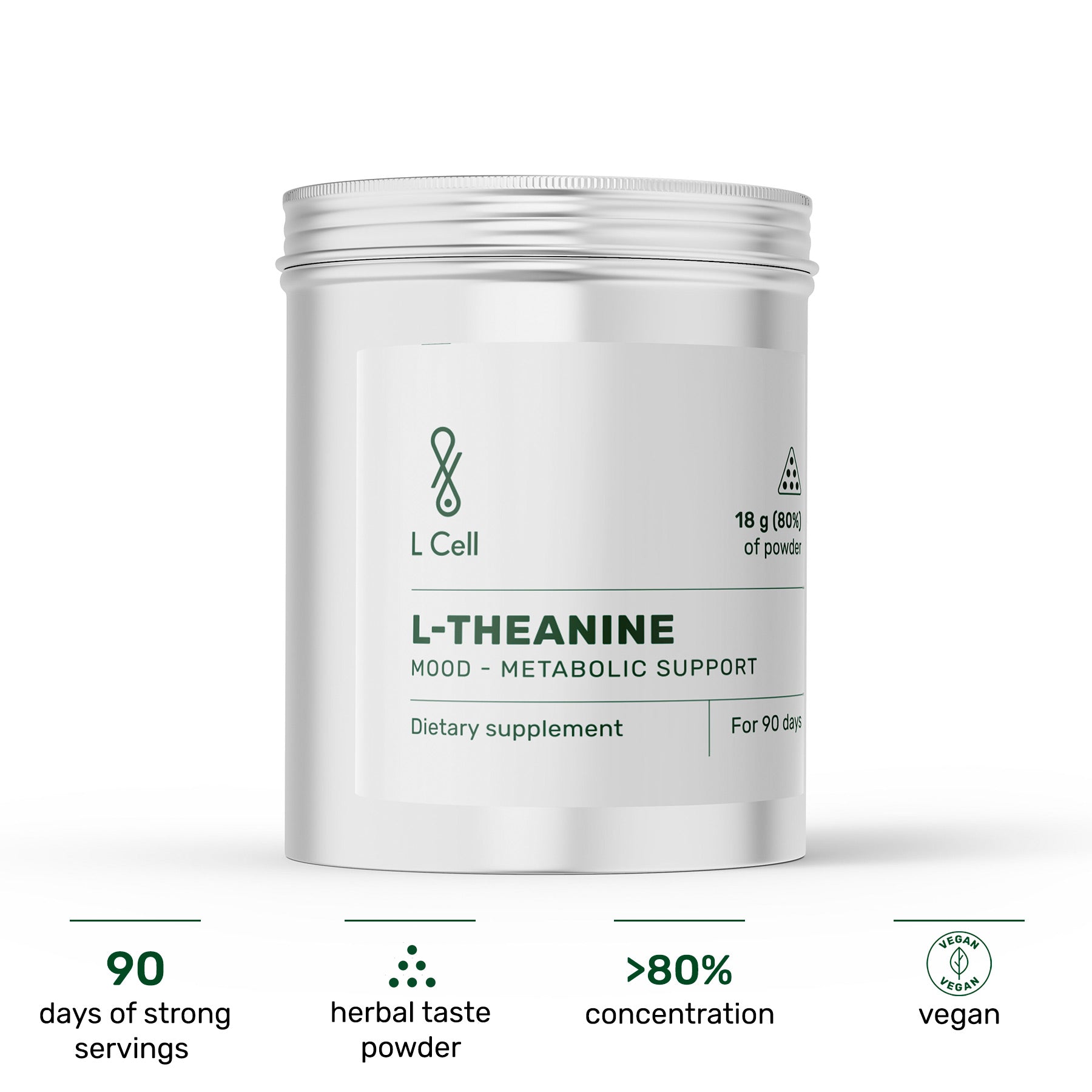 L-Theanine Powder 23g (90 servings, >80% purity)