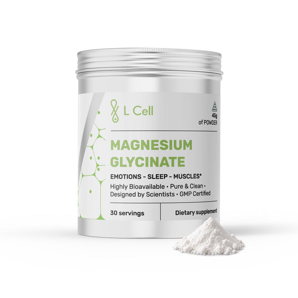 Magnesium Glycinate Powder 45g (30 servings)