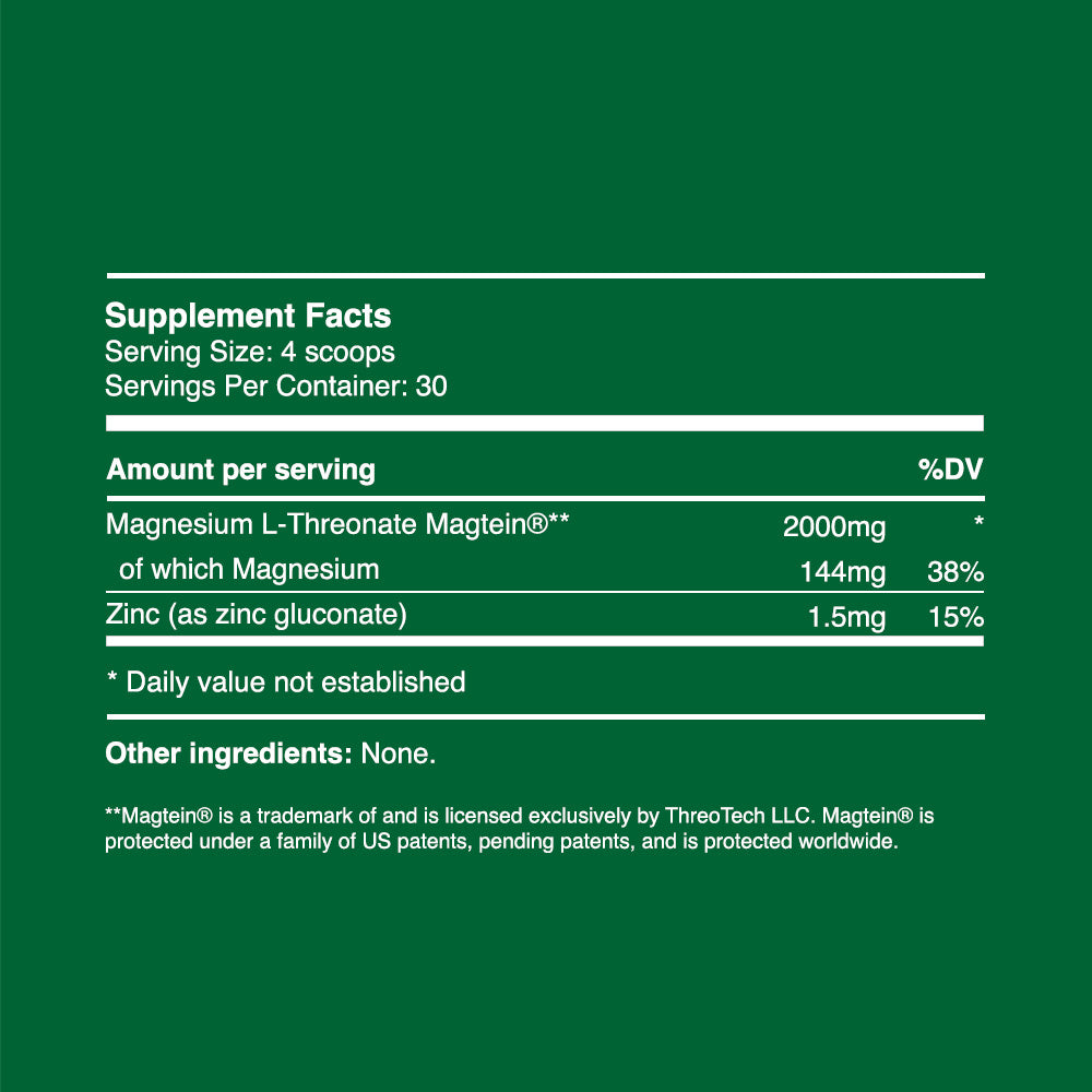 Magnesium L-Threonate Powder 60g (30 servings, >99% purity)