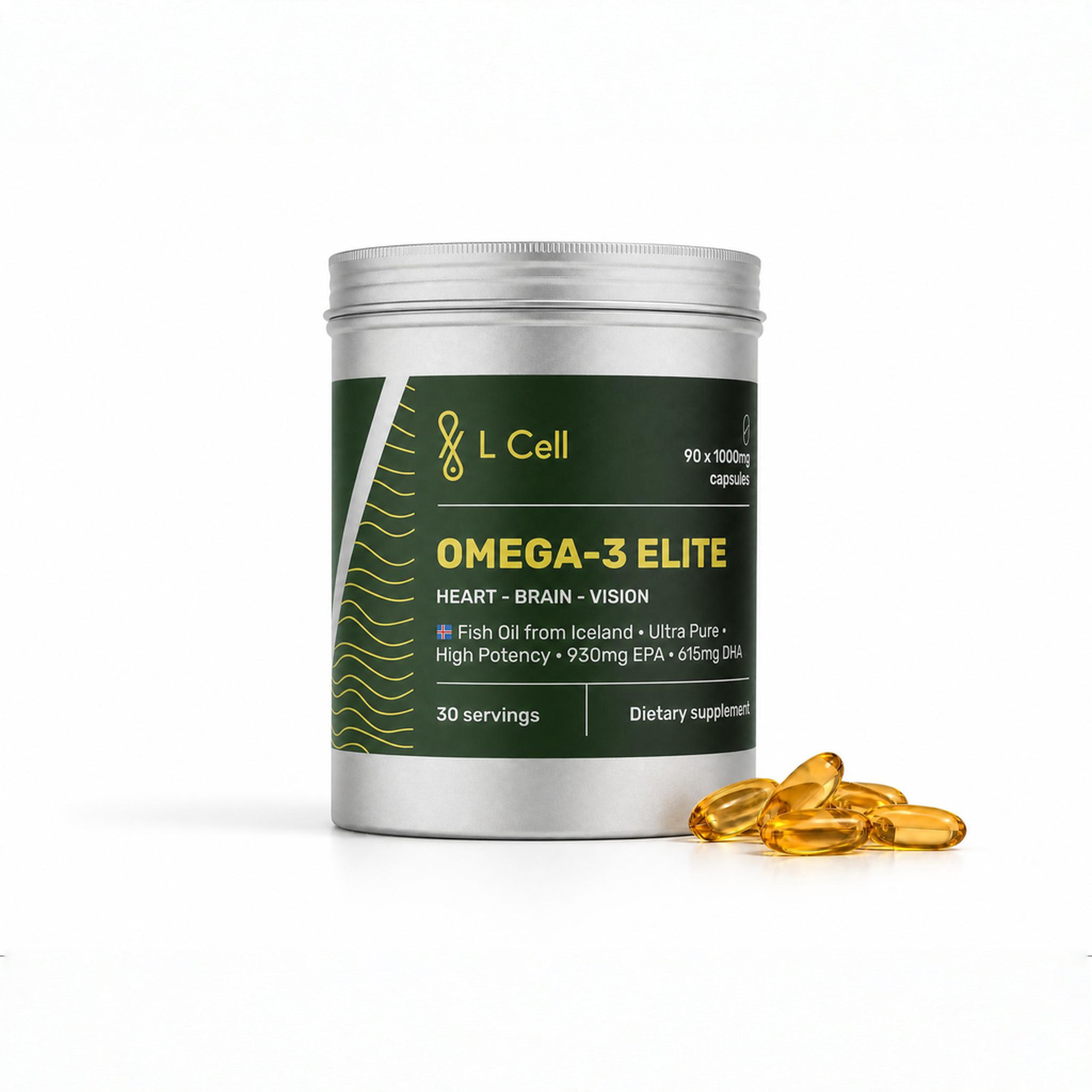 "Omega 3 Elite" Fish Oil Capsules 3000mg (30 servings, 90 caps)