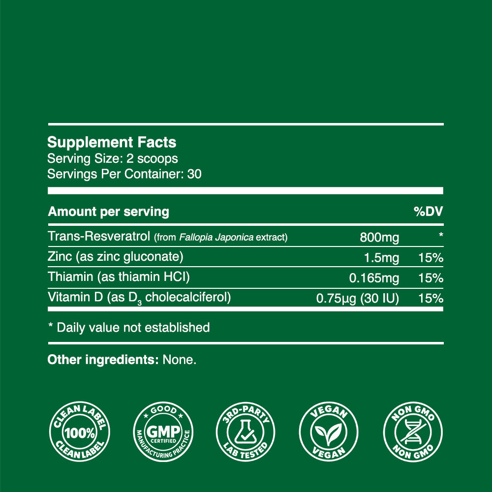 Trans Resveratrol Powder 24g (30 servings, >98% concentration)