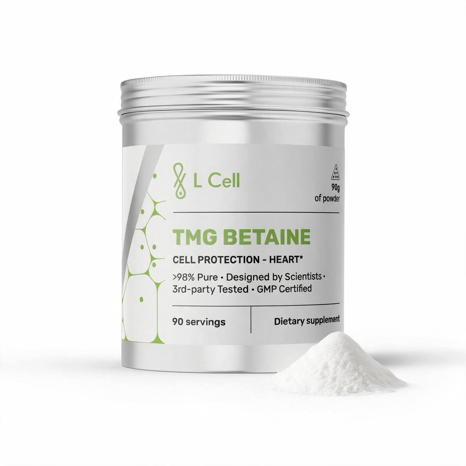TMG Betaine Anhydrous Powder 90g (90 servings, >98% purity)
