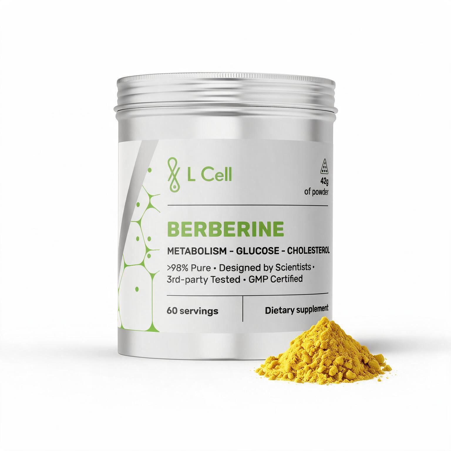 Berberine Powder 42g (60 servings, >98% purity)