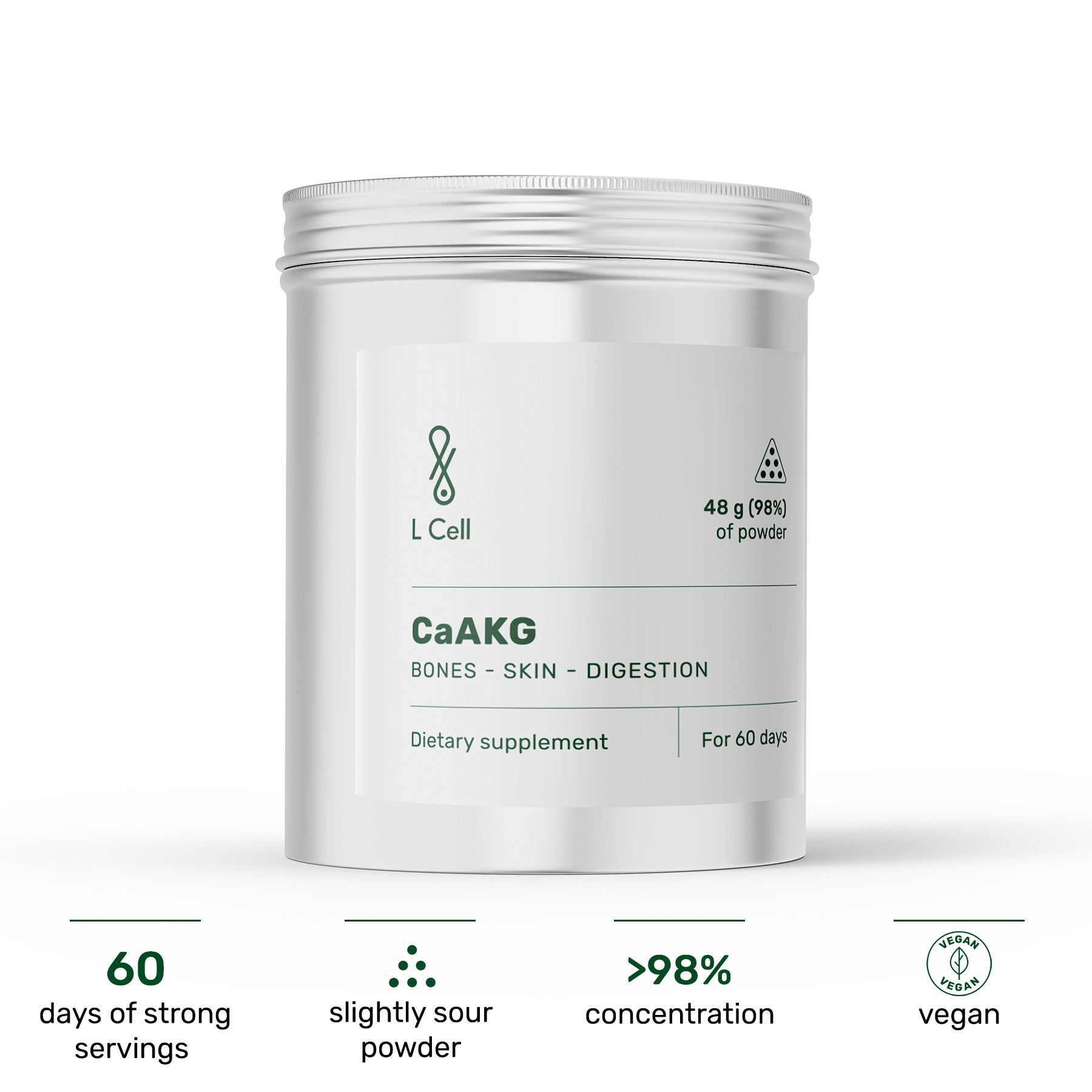 CaAKG Powder 48g (60 servings, >98% purity)