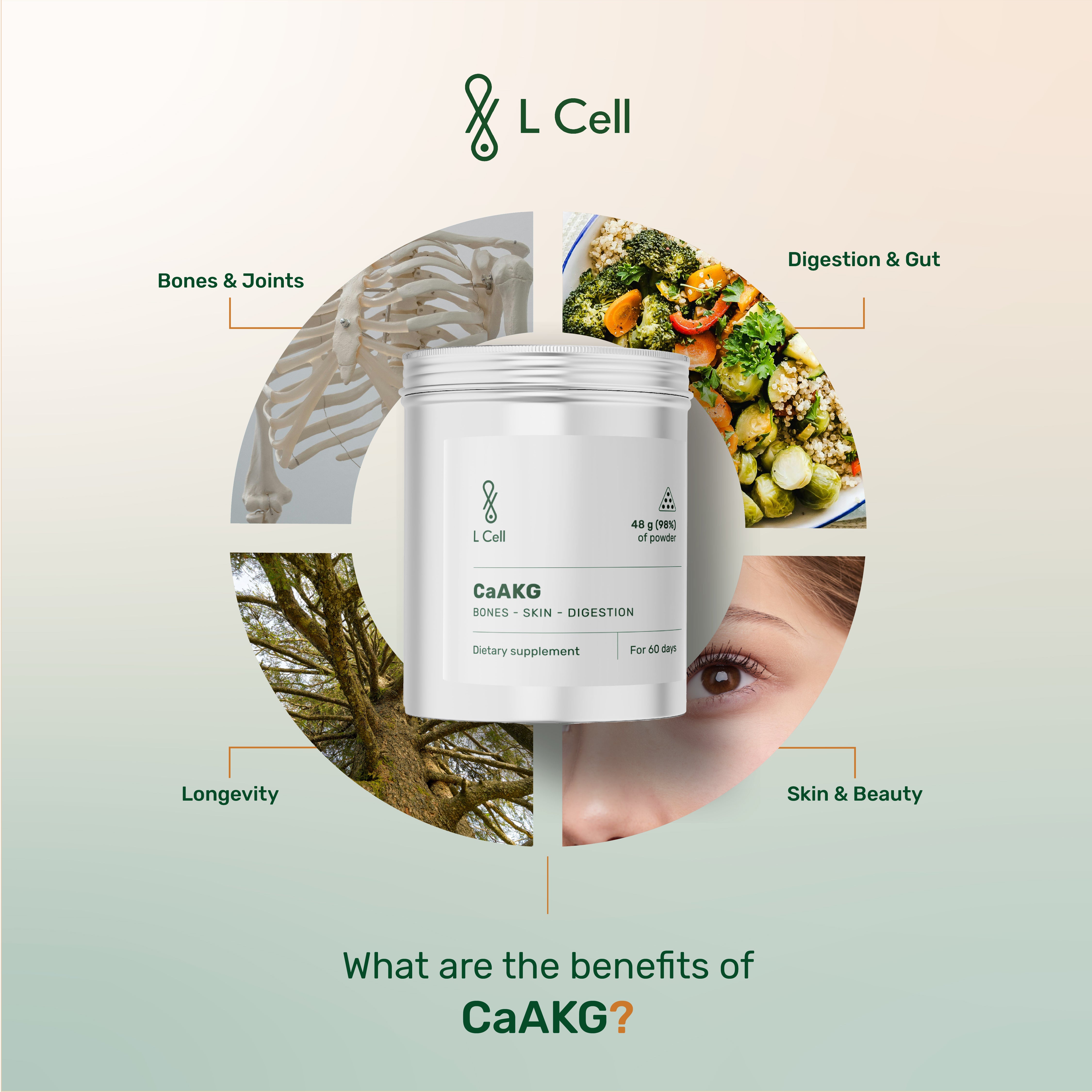 CaAKG Capsules 350mg (30 servings, 60 caps)