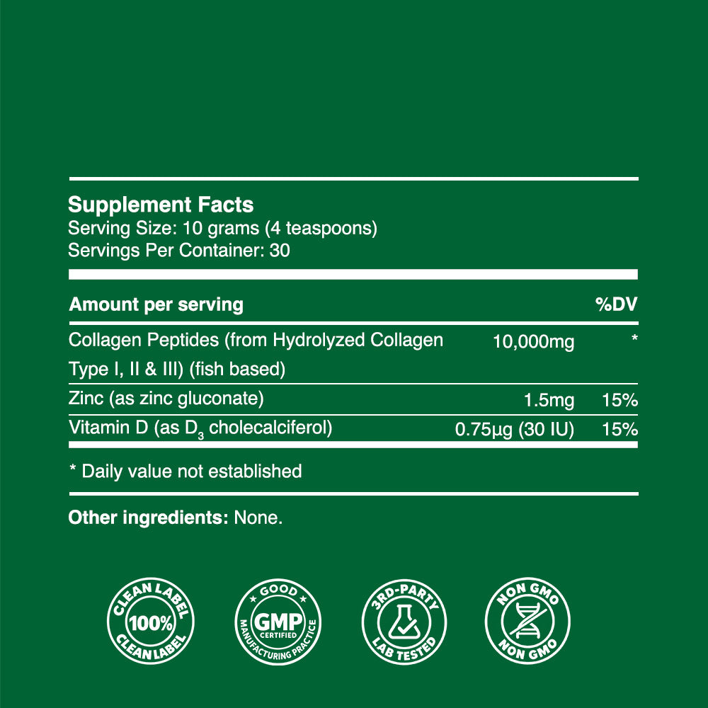 Marine Collagen Peptides 300g (30 servings, >99.9% purity), hydrolyzed