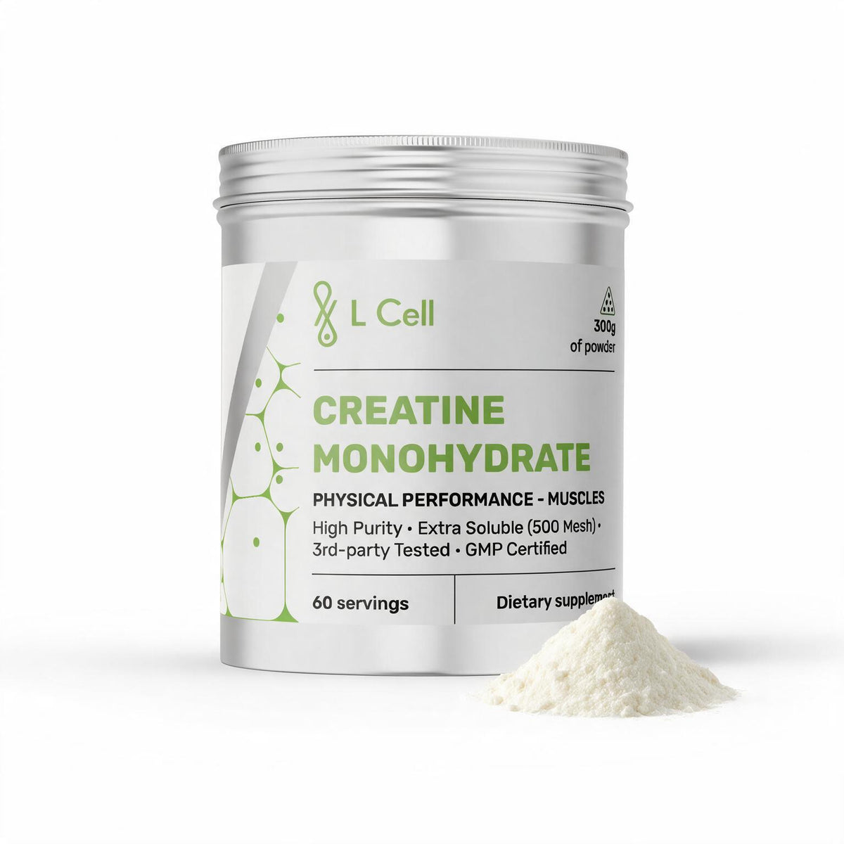 Creatine Monohydrate powder 300g (60 servings, micronized), extra soluble