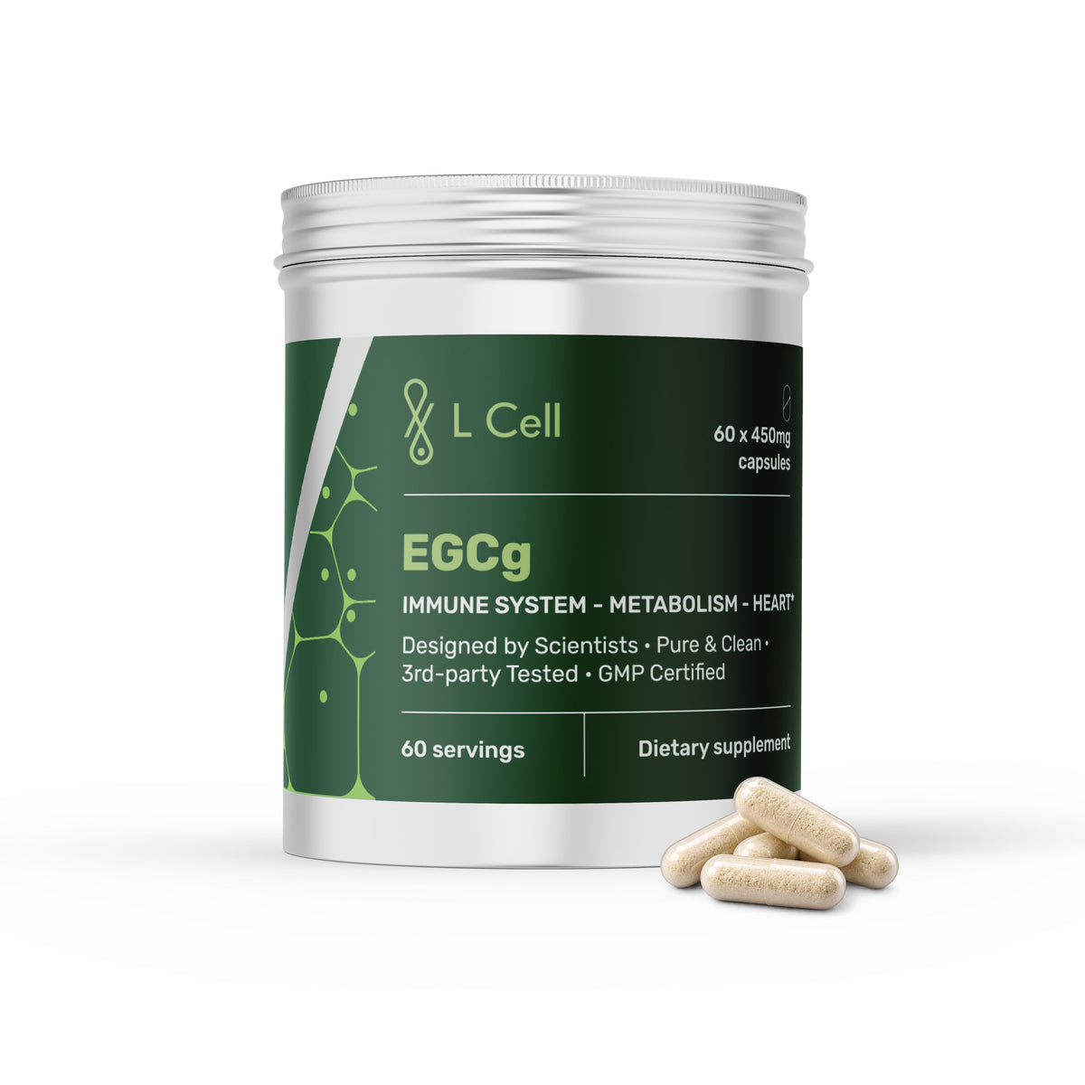 EGCg Capsules 450mg (60 servings, 60 caps)