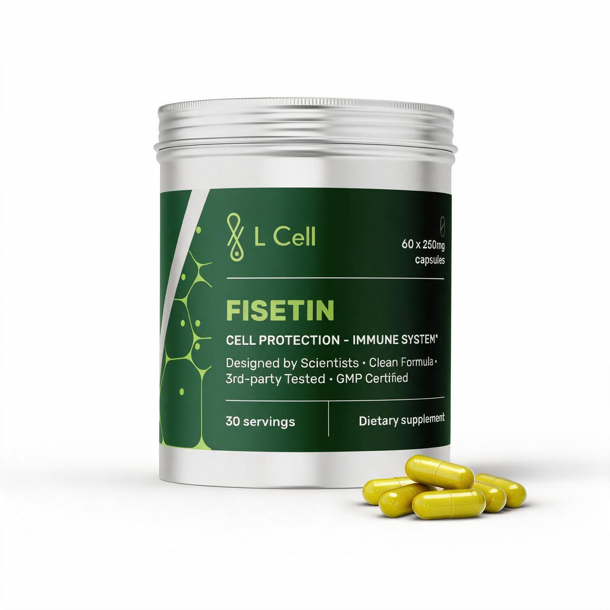 Fisetin Capsules 250mg (30 servings, 60 caps)