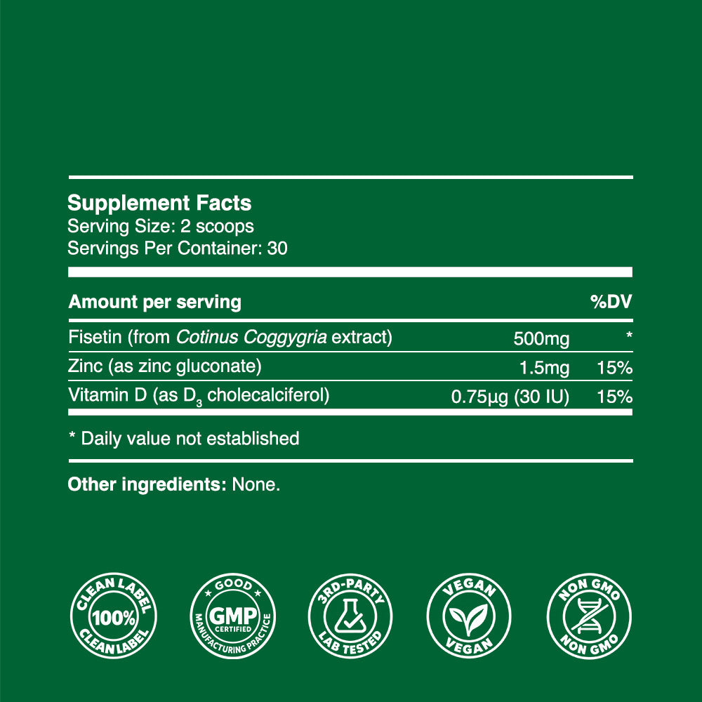 Fisetin Powder 15g (30 servings, >99.9% purity)