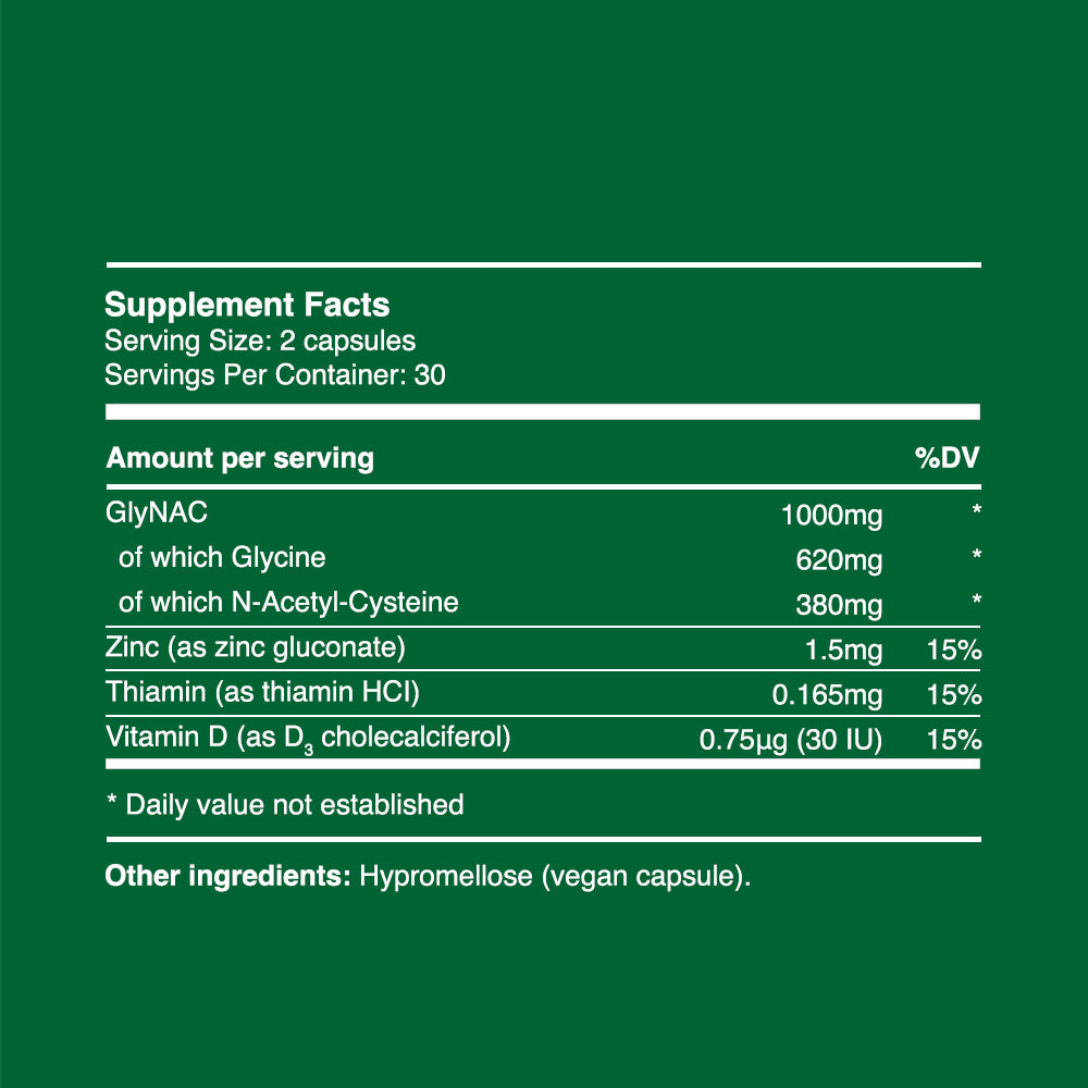 GlyNAC Capsules 500mg (30 servings, 60 caps)