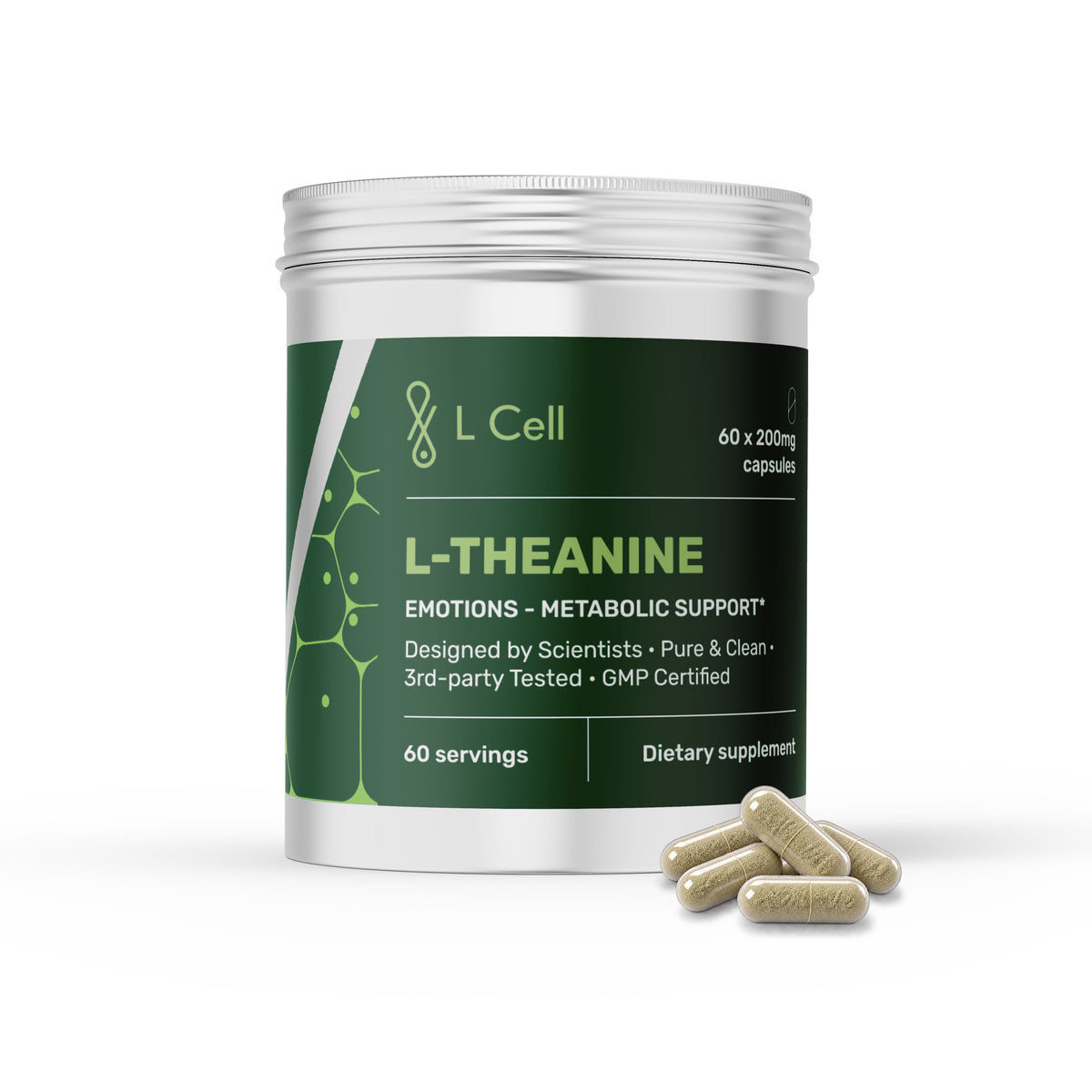 L-Theanine Capsules 200mg (30 servings, 30 caps)