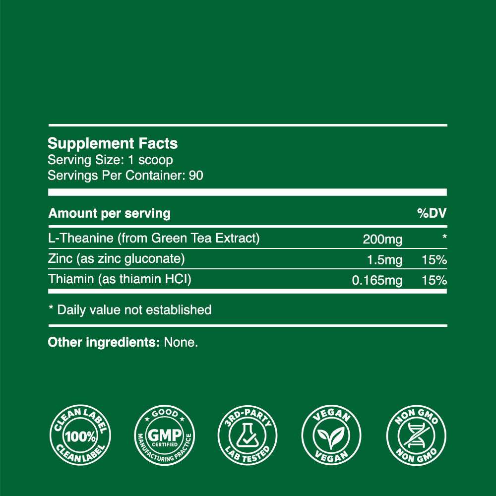 L-Theanine Powder 23g (90 servings, >80% concentration)