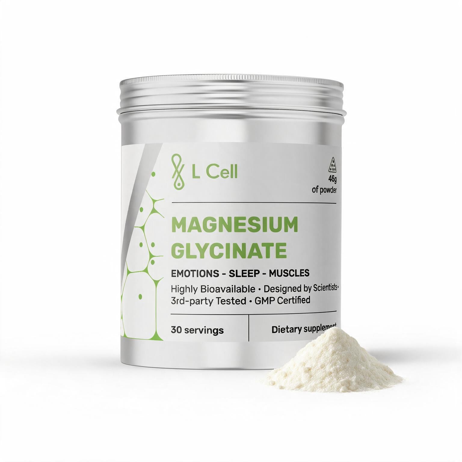 Magnesium Glycinate Powder 45g (30 servings, 14% concentration)