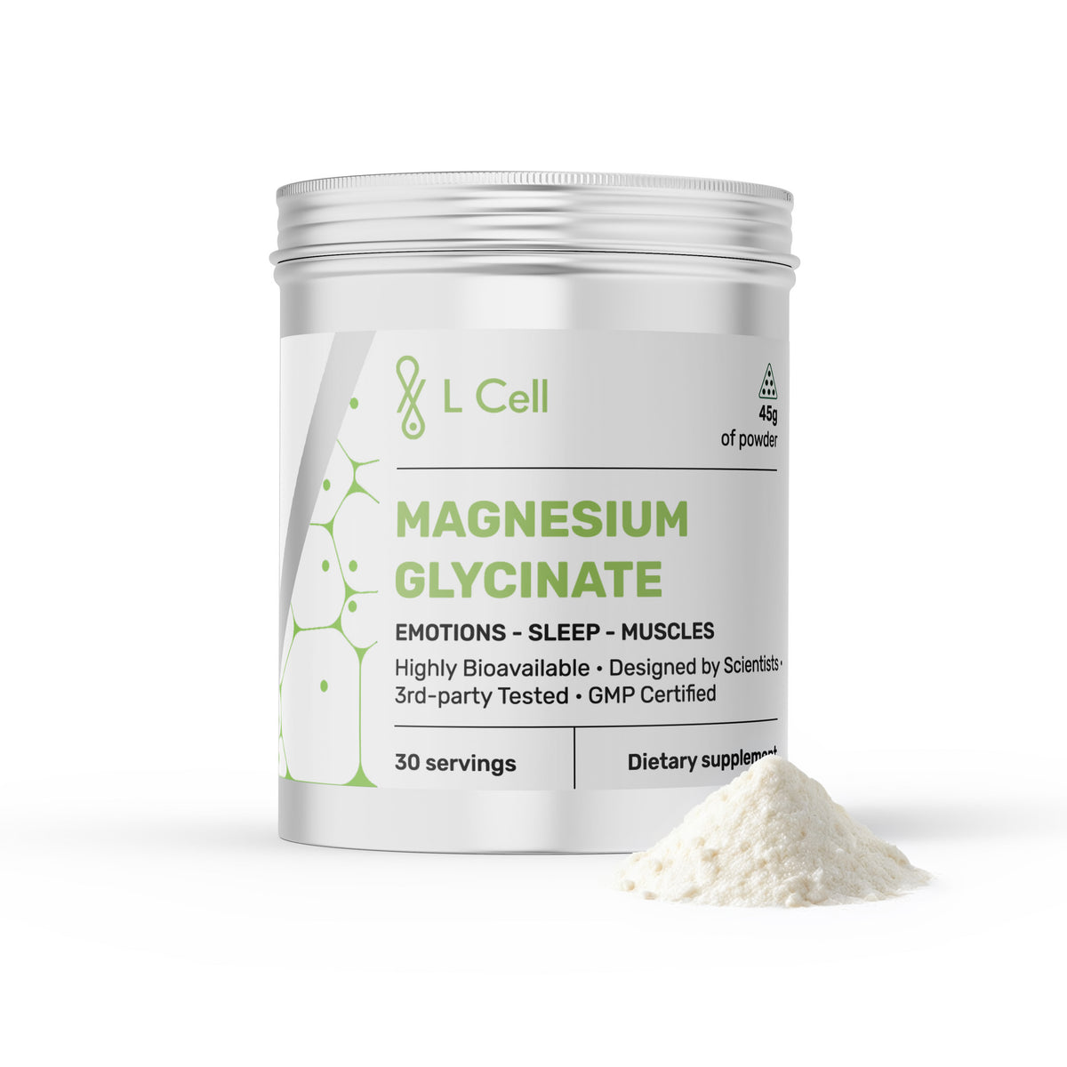 Magnesium Glycinate Powder 45g (30 servings)
