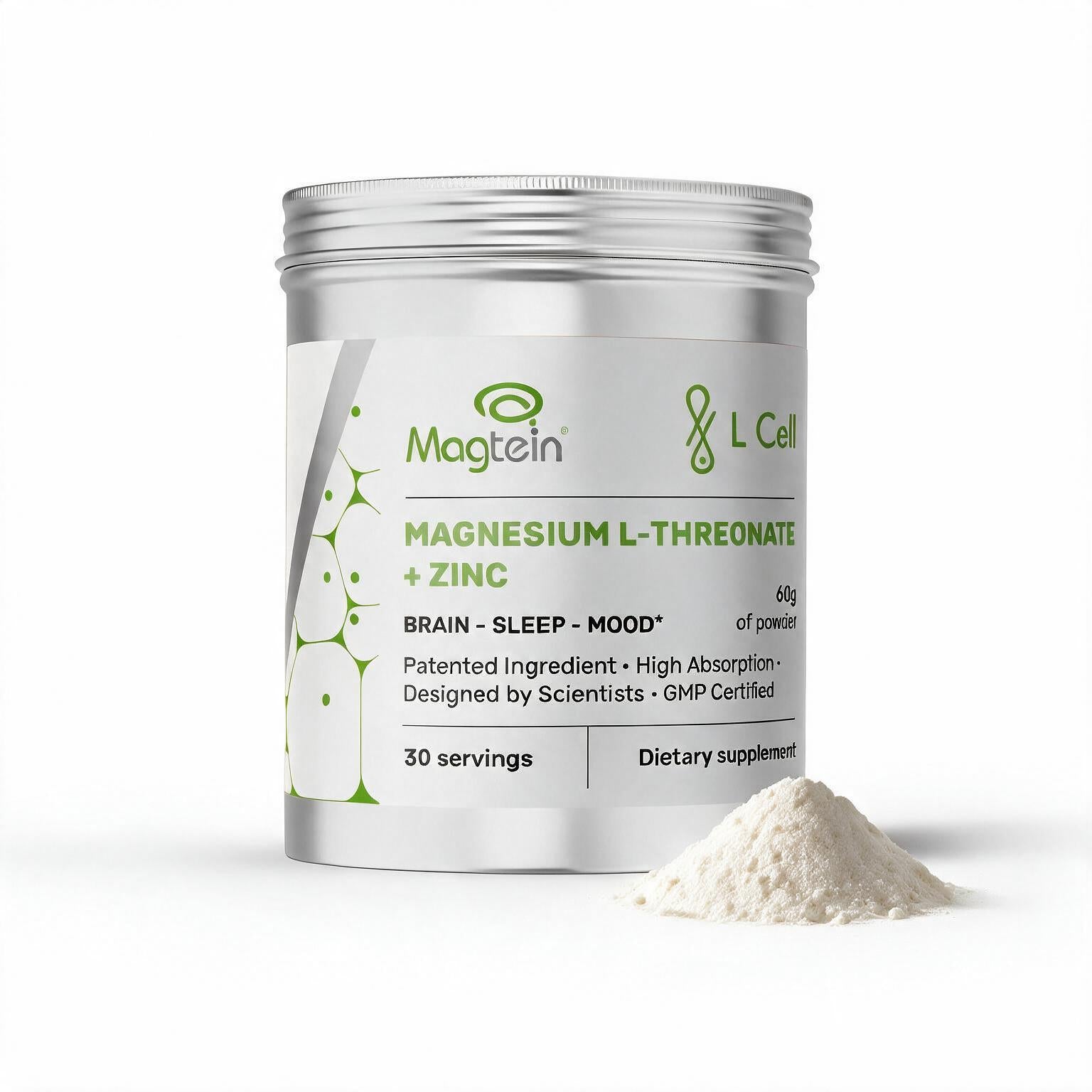 Magnesium L-Threonate Magtein® Powder 60g (30 servings, >99% purity)