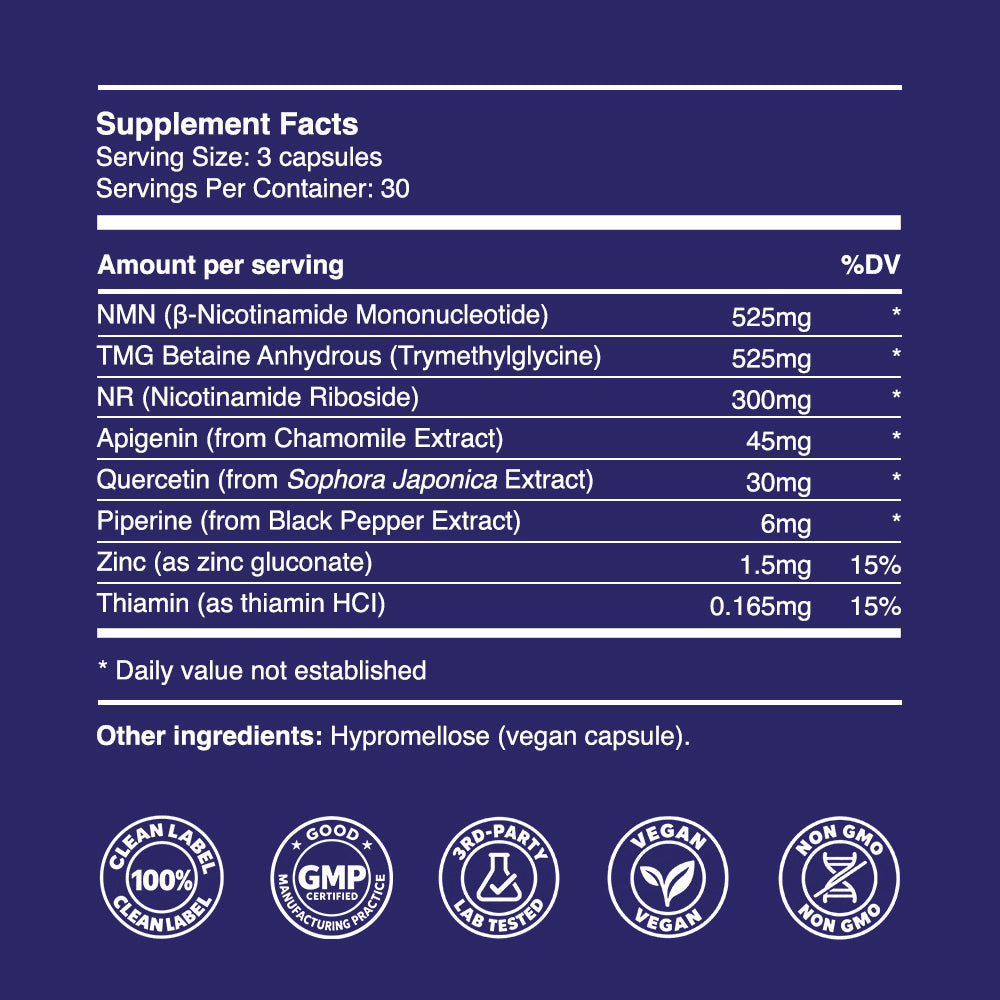 NAD+ Formula (30 servings, 90 capsules)