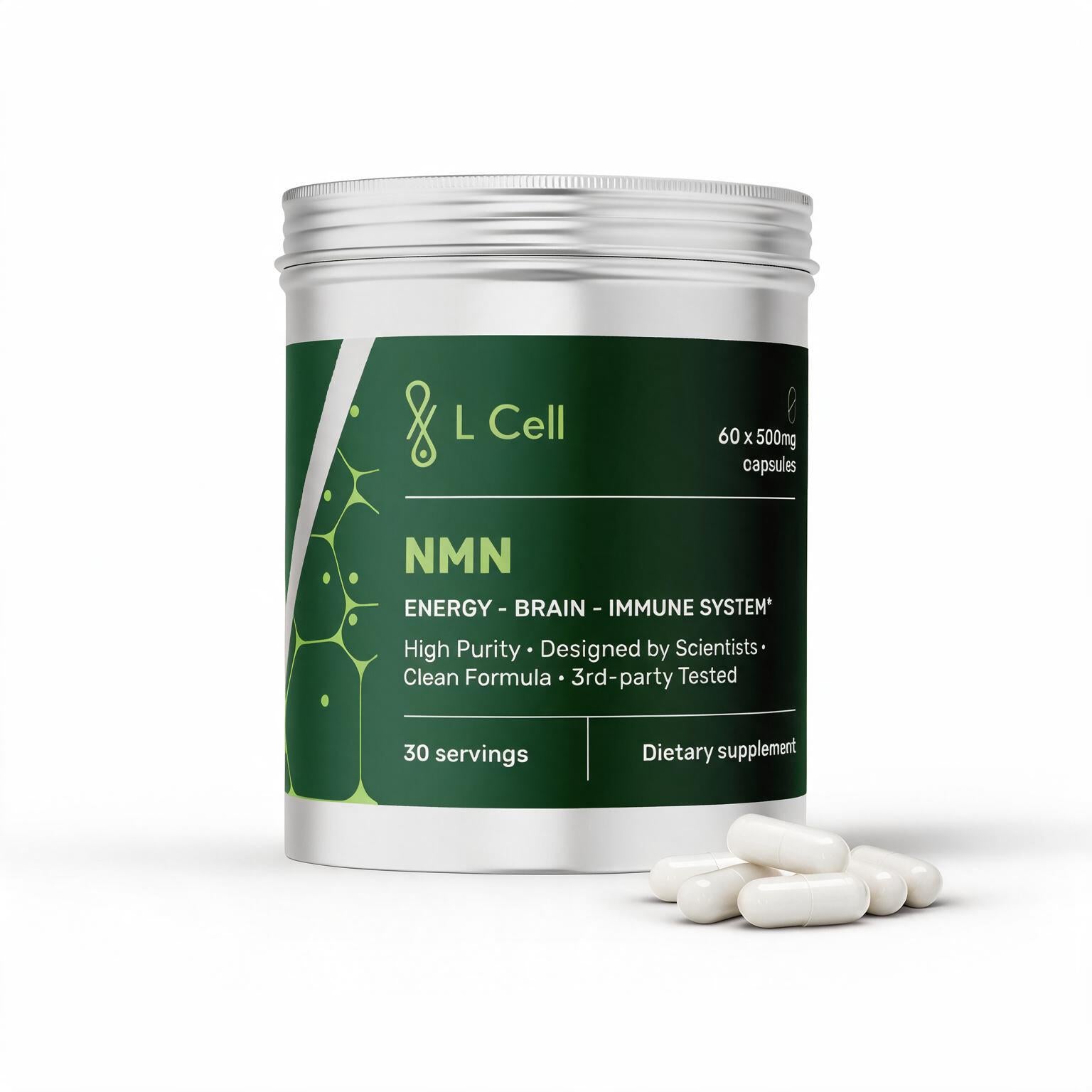 NMN Capsules 500mg (30 servings, 60 caps)