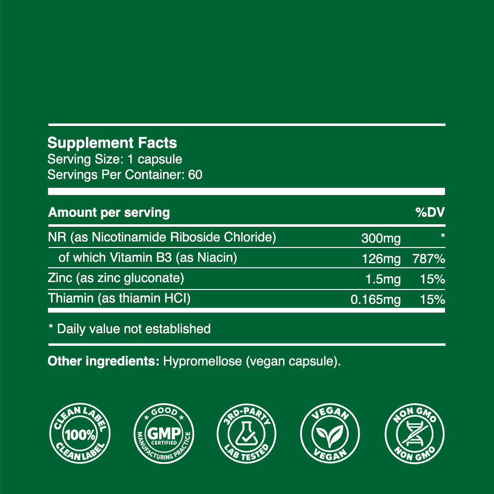 NR Capsules 300mg (60 servings, 60 caps)