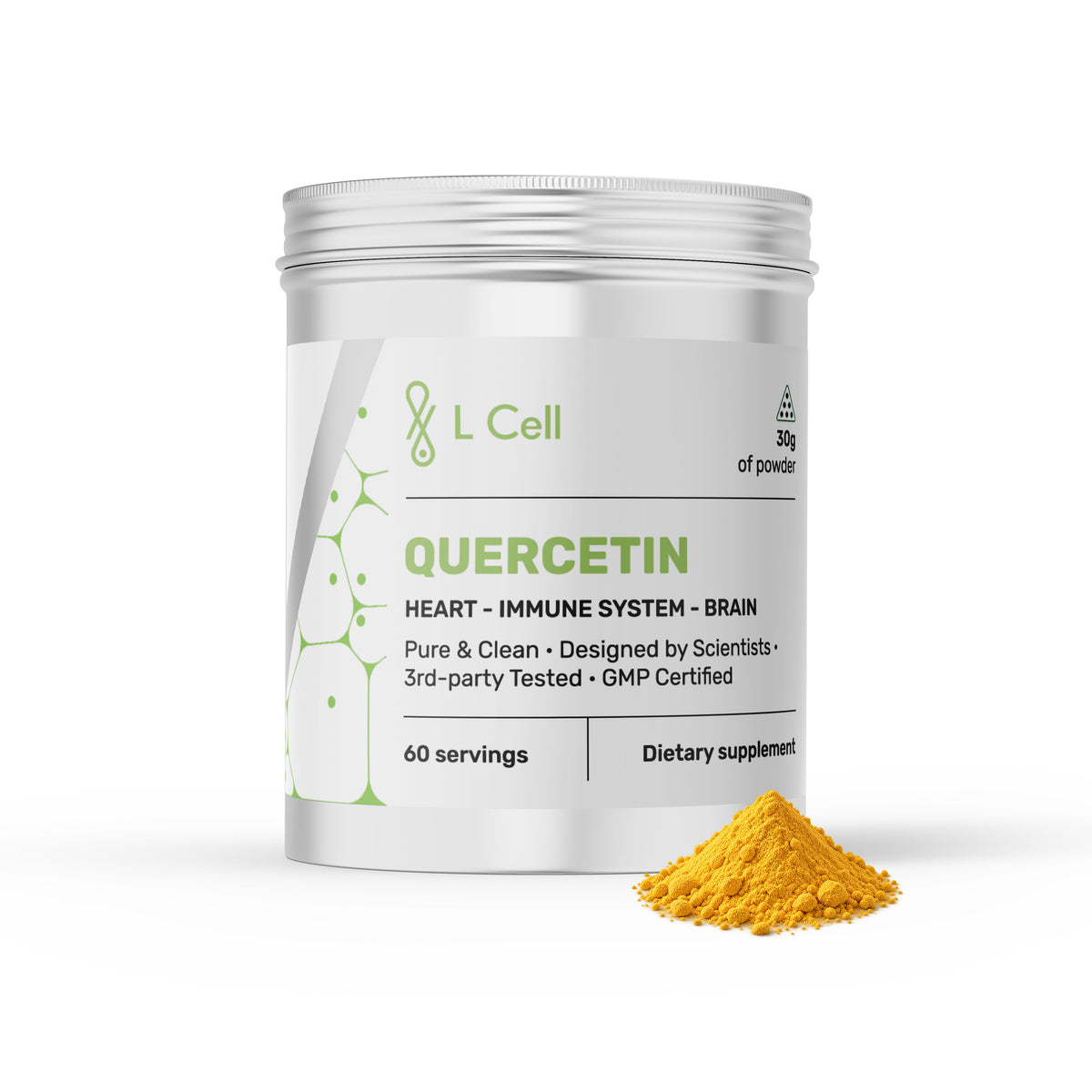 Quercetin Powder 30g (60 servings, >99.9% purity)