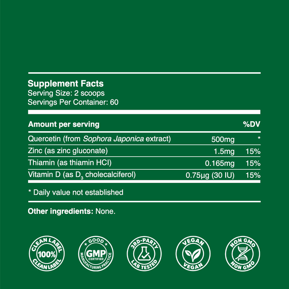 Quercetin Powder 30g (60 servings, >99.9% purity)
