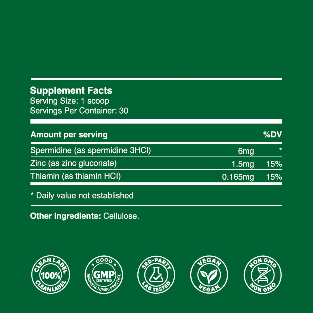 Spermidine Powder 15g (30 servings, 1.2% concentration)