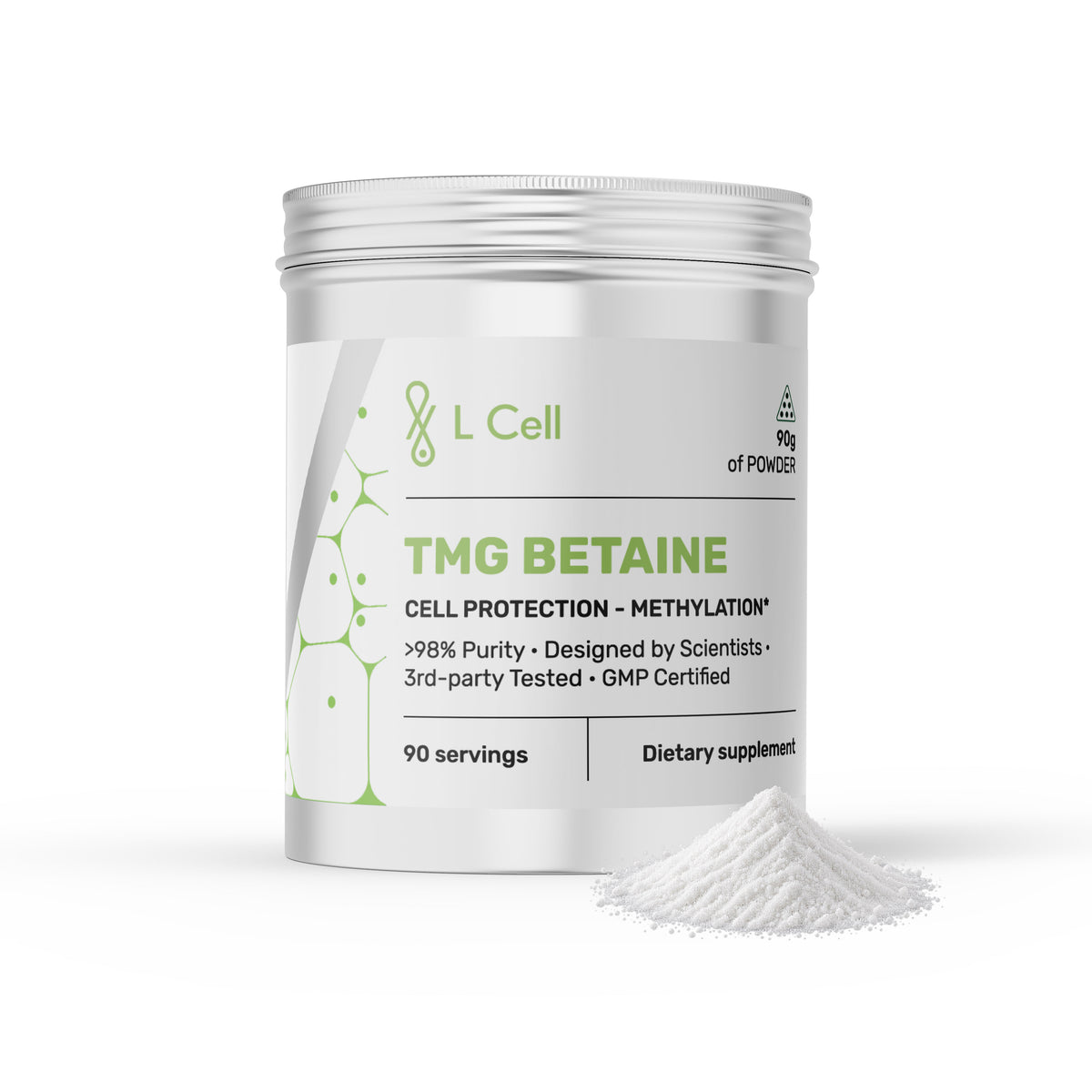 TMG Betaine Anhydrous Powder 90g (90 servings, >98% concentration)