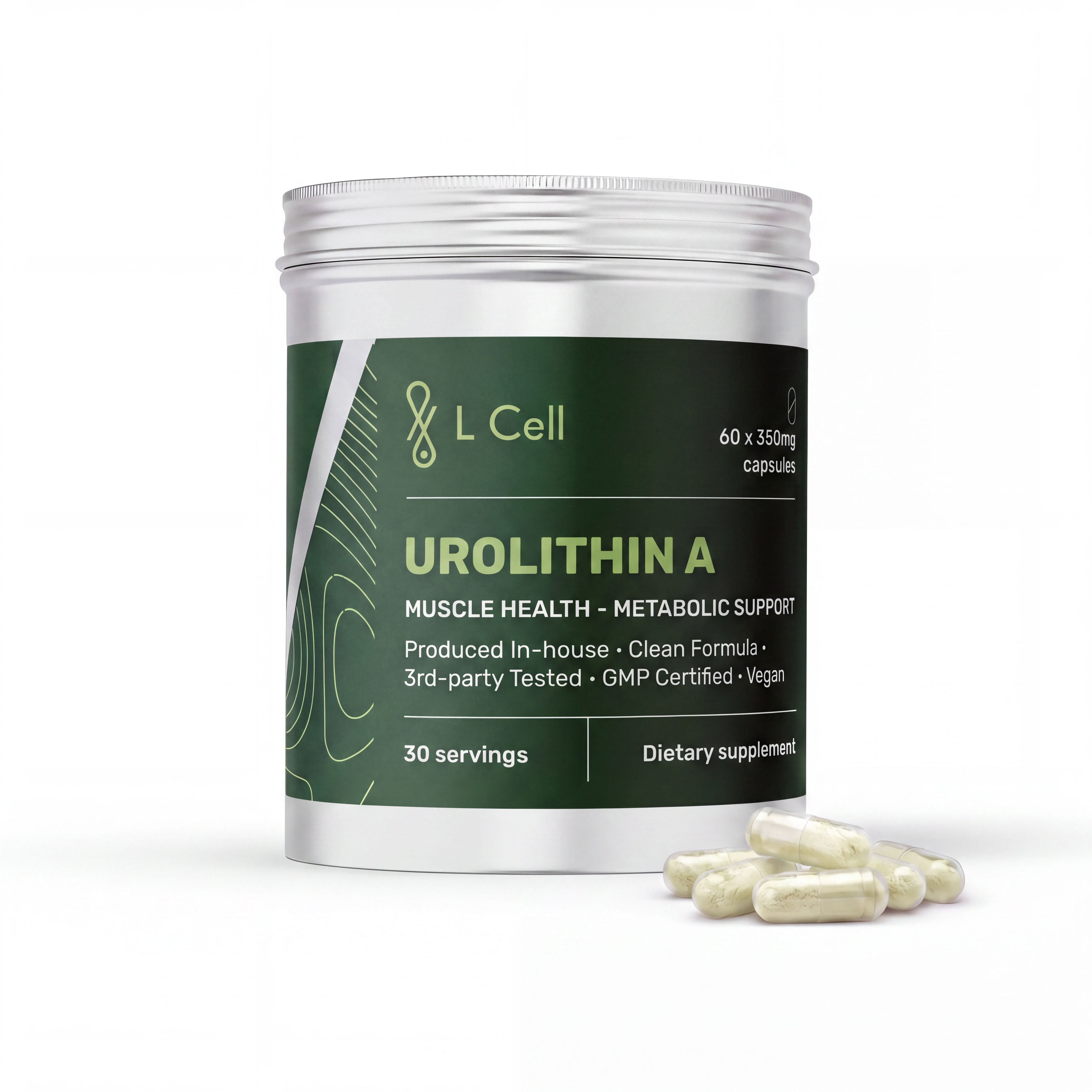 Urolithin A Capsules 350mg (30 servings, 60 caps)
