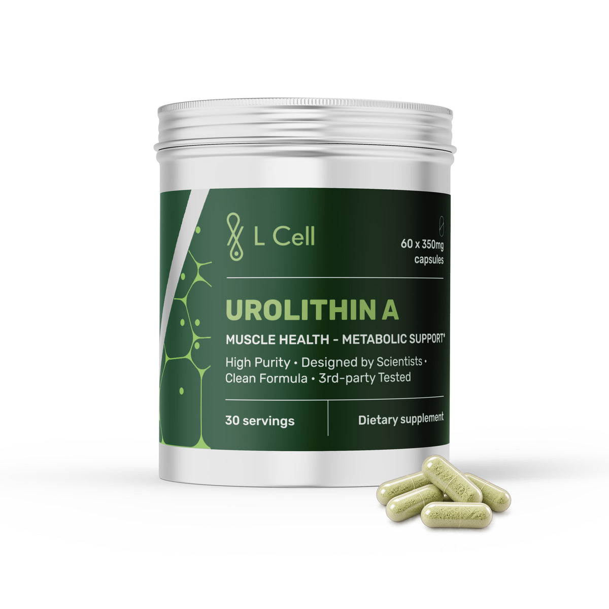 Urolithin A Capsules 350mg (30 servings, 60 caps)